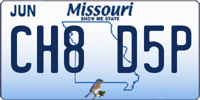 MO license plate CH8D5P