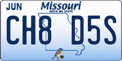 MO license plate CH8D5S