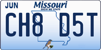 MO license plate CH8D5T