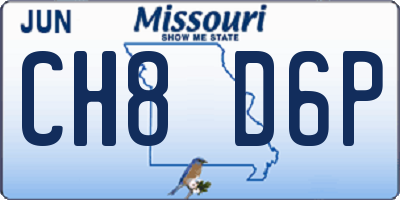 MO license plate CH8D6P