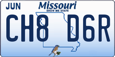 MO license plate CH8D6R