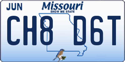 MO license plate CH8D6T