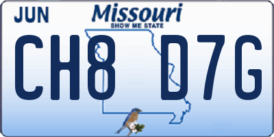 MO license plate CH8D7G