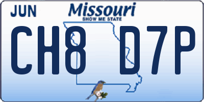 MO license plate CH8D7P
