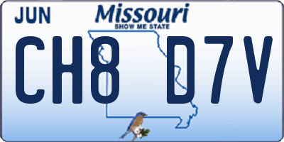 MO license plate CH8D7V
