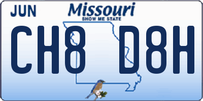 MO license plate CH8D8H