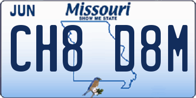 MO license plate CH8D8M