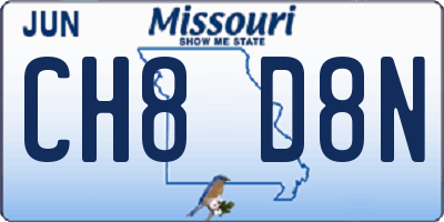 MO license plate CH8D8N