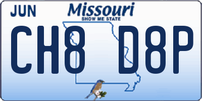 MO license plate CH8D8P