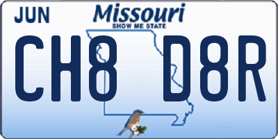 MO license plate CH8D8R
