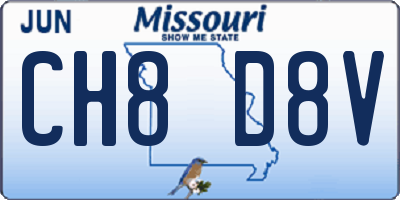 MO license plate CH8D8V
