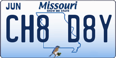 MO license plate CH8D8Y