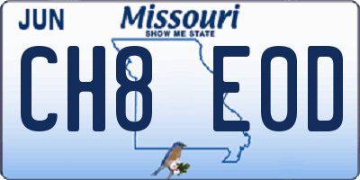 MO license plate CH8E0D