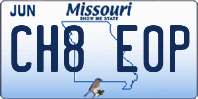 MO license plate CH8E0P
