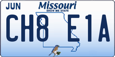MO license plate CH8E1A