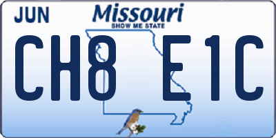 MO license plate CH8E1C