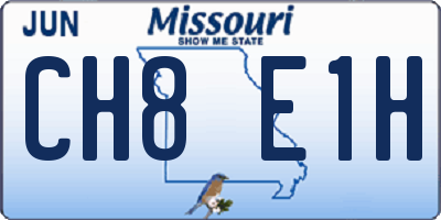 MO license plate CH8E1H