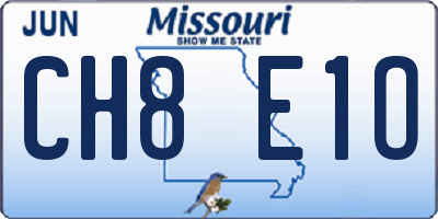 MO license plate CH8E1O
