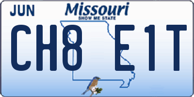 MO license plate CH8E1T