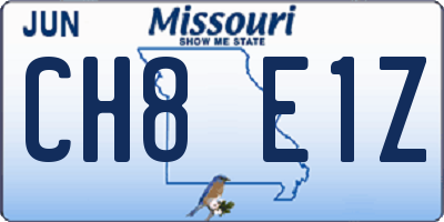 MO license plate CH8E1Z