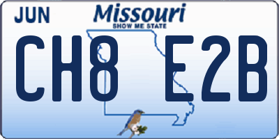 MO license plate CH8E2B