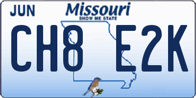 MO license plate CH8E2K
