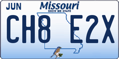 MO license plate CH8E2X