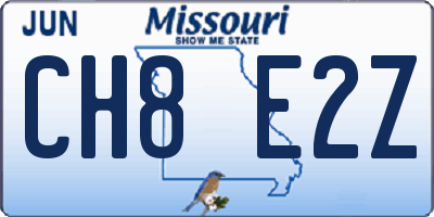 MO license plate CH8E2Z