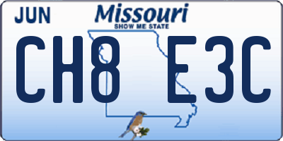 MO license plate CH8E3C