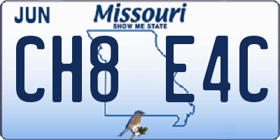 MO license plate CH8E4C