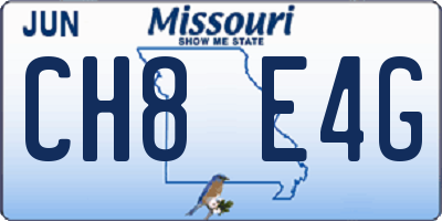 MO license plate CH8E4G