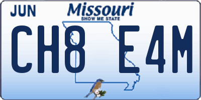 MO license plate CH8E4M
