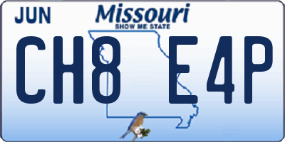 MO license plate CH8E4P
