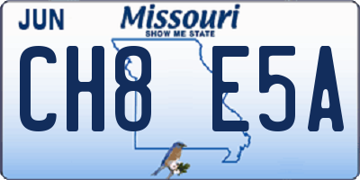 MO license plate CH8E5A