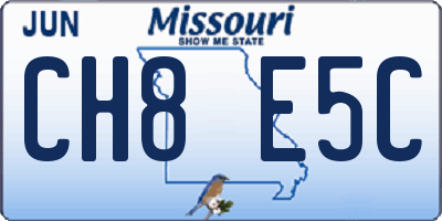 MO license plate CH8E5C
