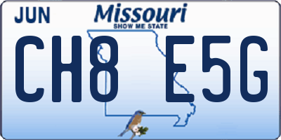 MO license plate CH8E5G