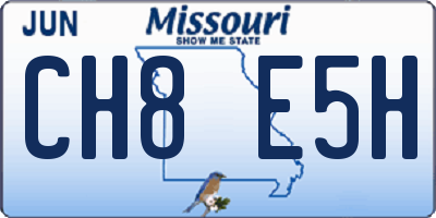 MO license plate CH8E5H