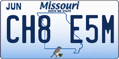 MO license plate CH8E5M