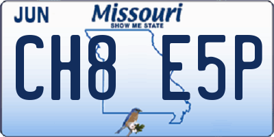 MO license plate CH8E5P