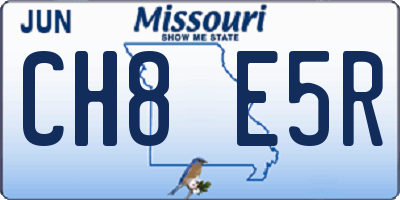 MO license plate CH8E5R