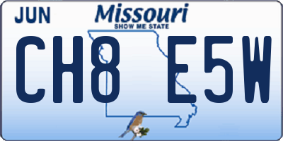 MO license plate CH8E5W