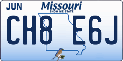 MO license plate CH8E6J