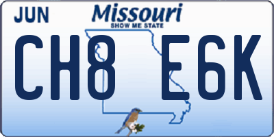MO license plate CH8E6K