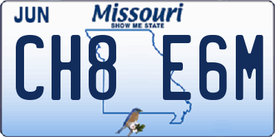 MO license plate CH8E6M