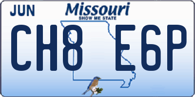 MO license plate CH8E6P