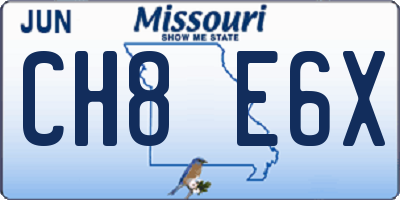 MO license plate CH8E6X