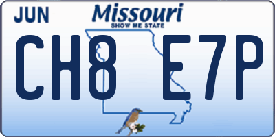 MO license plate CH8E7P