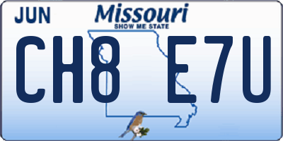MO license plate CH8E7U