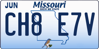 MO license plate CH8E7V