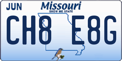 MO license plate CH8E8G